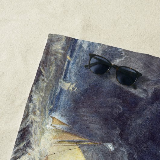 Serviette De Plage William Turner - Phare de Bell Rock (En situation)