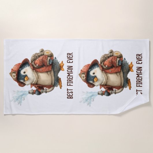 Serviette De Plage Winter Penguin Firefighter Ping Pong Paddle (Devant)