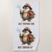 Serviette De Plage Winter Penguin Firefighter Ping Pong Paddle (Devant)