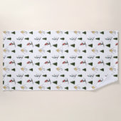 Serviette De Plage Winter Ski Women Watercolor Christmas Pattern (Devant)