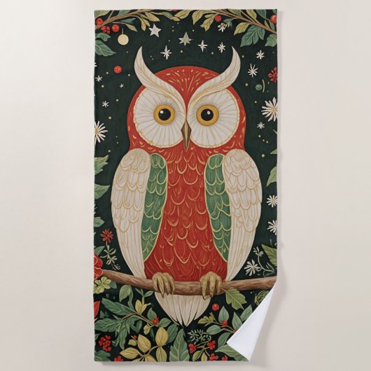 Serviette De Plage Wise Winter Watcher (Devant)