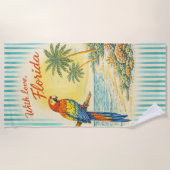 Serviette de plage With Love Floride perroquet (Devant)