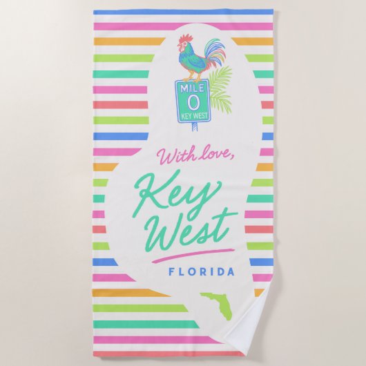 Serviette de plage With Love Key West (Devant)