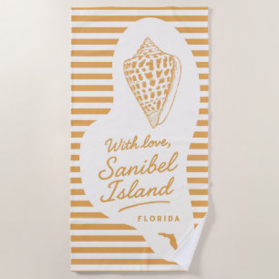 Serviette de plage With Love Sanibel Island Junoni