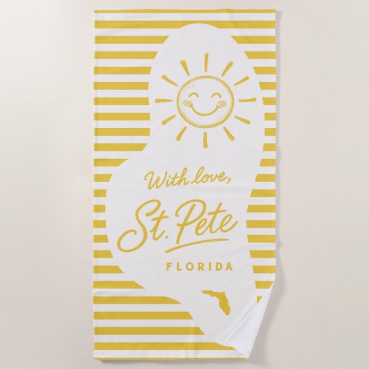 Serviette De Plage With Love St Pete Beach Towel (Devant)