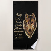 Serviette De Plage Wolf Totem Animal Spirit Guide pour l'inspiration (Devant)