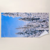 Serviette De Plage Wonderland Pine Trees en Neige (Devant)