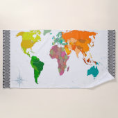 Serviette De Plage World Map  (Devant)