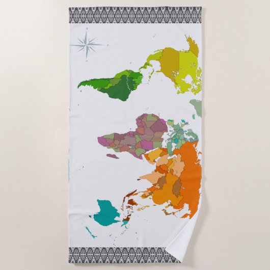 Serviette De Plage World Map  (Devant)