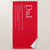 Serviette De Plage World's Best Dad Daddy Father Definition Fun Red (Devant)