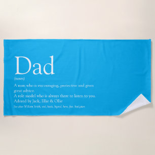Serviette De Plage World's Best Dad Daddy Father Definition Sky Blue