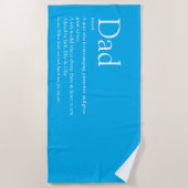 Serviette De Plage World's Best Dad Daddy Father Definition Sky Blue (Devant)