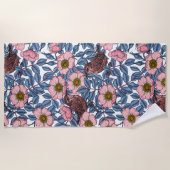 Serviette De Plage Wrens en rose (Devant)