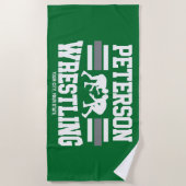 Serviette De Plage Wrestler AJOUTER LE NOM École Athlète Équipe de lu (Devant)