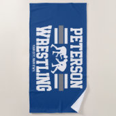 Serviette De Plage Wrestler AJOUTER LE NOM École Athlète Équipe de lu (Devant)