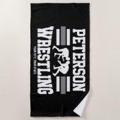 Serviette De Plage Wrestler AJOUTER LE NOM École Athlète Équipe de lu (Devant)