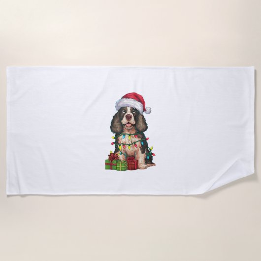 Serviette De Plage Xmas Lighting Santa Hat (Devant)