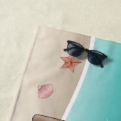 Serviette De Plage Yellow Golden Retriever - Tropical Summer Beach - (En situation)