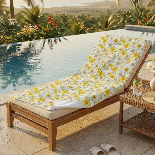 Serviette De Plage Yellow Watercolor Wildflower Pattern Name