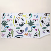 Serviette De Plage Yeux Art Abstrait (Devant)