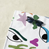 Serviette De Plage Yeux Art Abstrait (En situation)