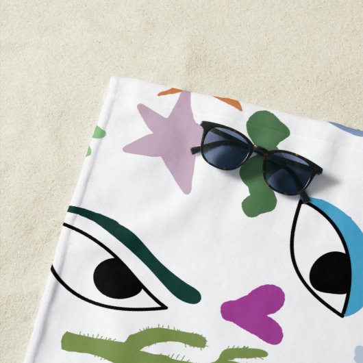 Serviette De Plage Yeux Art Abstrait (En situation)