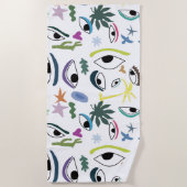 Serviette De Plage Yeux Art Abstrait (Devant)