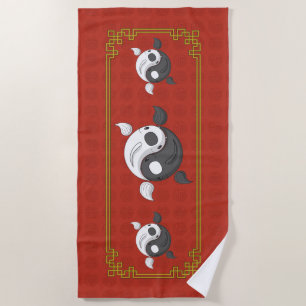 Serviette De Plage Yin et Yang le Koi Beach Towel