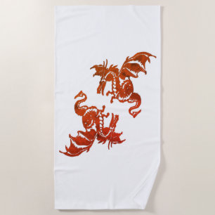 Serviette De Plage Yin Yang Dragons