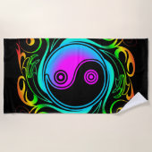 Serviette De Plage Yin Yang Psychedelic Rainbow Tattoo (Devant)
