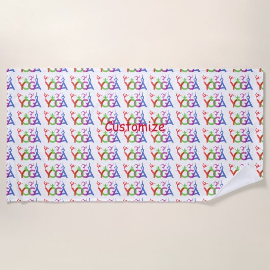 Serviette De Plage Yoga Poses Silhouettes Thunder_Cove (Devant)