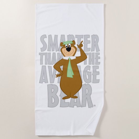 Serviette De Plage Yogi "Plus Intelligent Que L'Ours Moyen" (Devant)