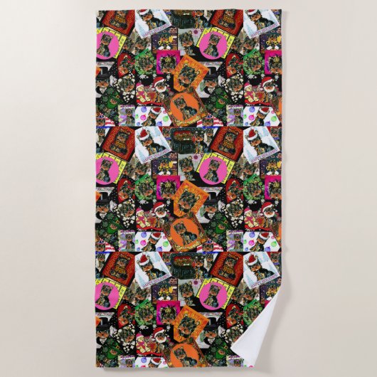 SERVIETTE DE PLAGE YORKIE POO (Devant)