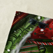 Serviette De Plage Yorkshire Terrier Chien Fête de Noël (En situation)