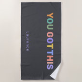 Serviette De Plage YOU GOT THIS | Modern Trendy Personalized Name (Devant)
