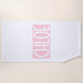 Serviette De Plage Your | Bold White Text on Light Pink (Devant)