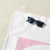 Serviette De Plage Your | Bold White Text on Light Pink (En situation)
