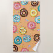 Serviette de plage Yummy Donuts. (Devant)