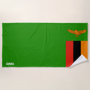 Serviette De Plage Zambie Drapeau splendide patriotique