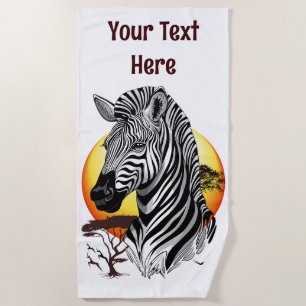 Serviette De Plage Zebra African Savanna Wild Animal