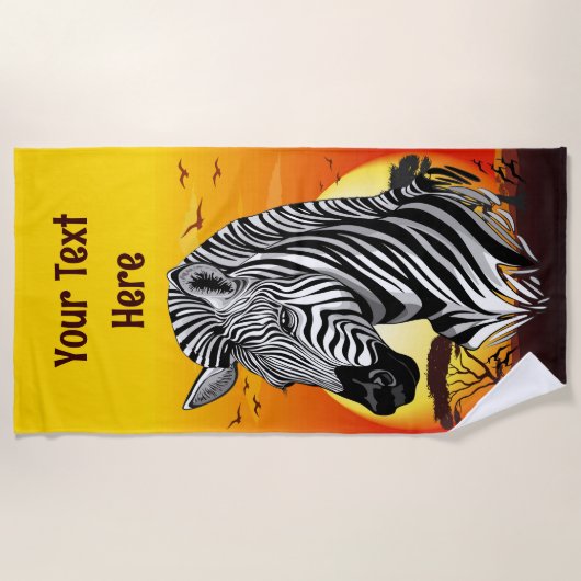 Serviette De Plage Zebra African Savanna Wild Animal (Devant)