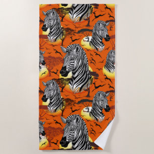 Serviette De Plage Zebra African Savanna Wild Animal