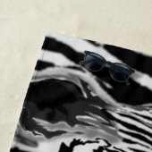 Serviette de plage Zebra Couple Blancs Noir (En situation)