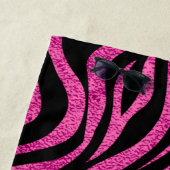 Serviette De Plage Zebra Print Black Hot Pink (En situation)