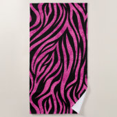 Serviette De Plage Zebra Print Black Hot Pink (Devant)