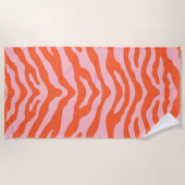 Serviette De Plage Zebra Print orange et rose (Devant)