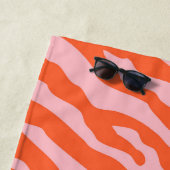 Serviette De Plage Zebra Print orange et rose (En situation)