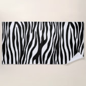 Serviette De Plage Zebra Print, Zebra Stripes, Noir Et Blanc (Devant)