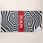 Serviette De Plage Zebra Stripes Monogram Beach Towne (Devant)