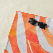 Serviette De Plage Zèbre orange et blanc (En situation)